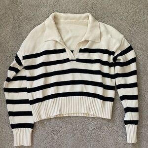 Striped Polo Sweater